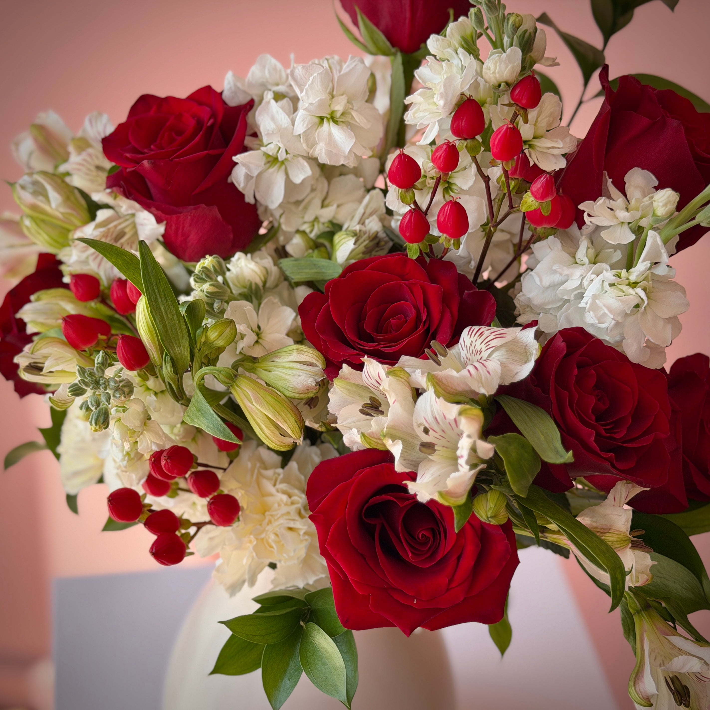 RUBY White & Red Signature Vase