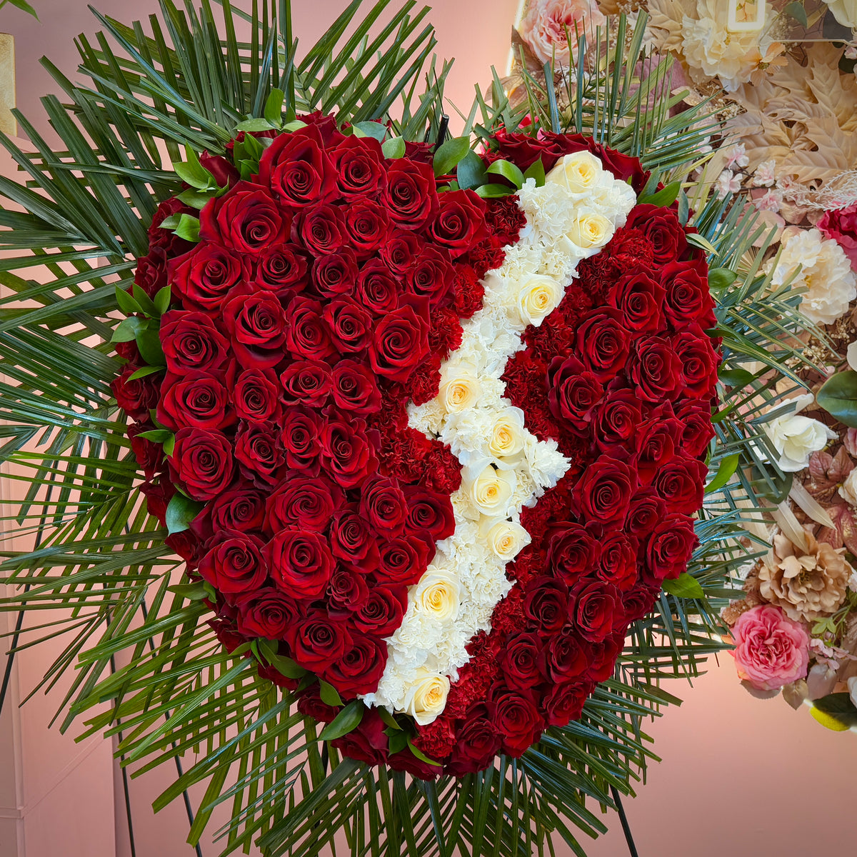 Solid Heart Sympathy Floral Arrangement — FLOWERS Central Jersey, Manalapan, NJ (view 6)
