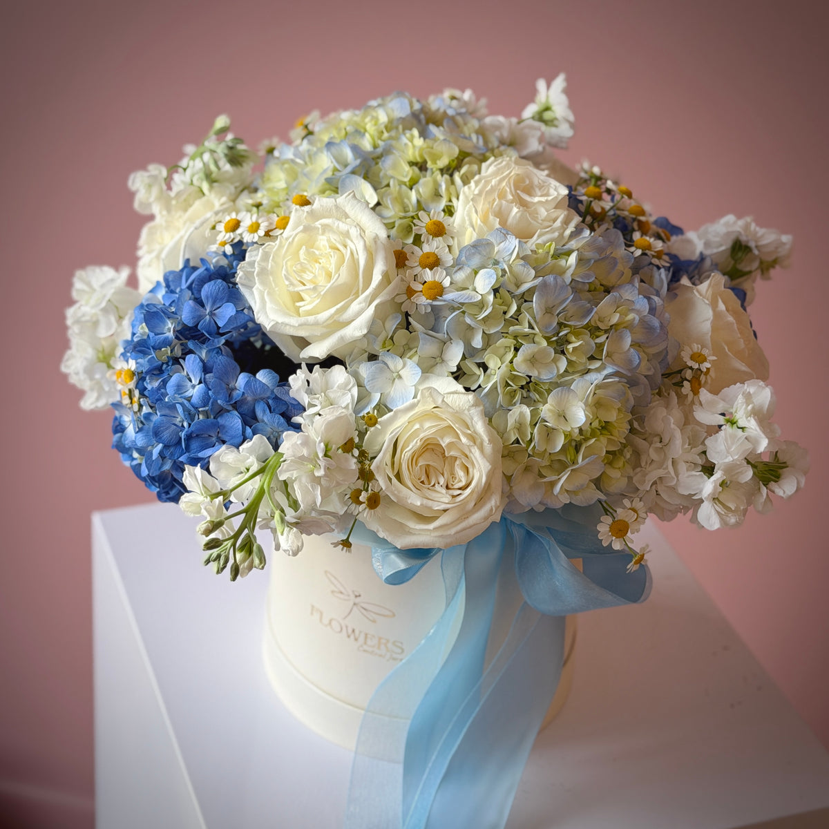 BOY Blue & White Flower Box