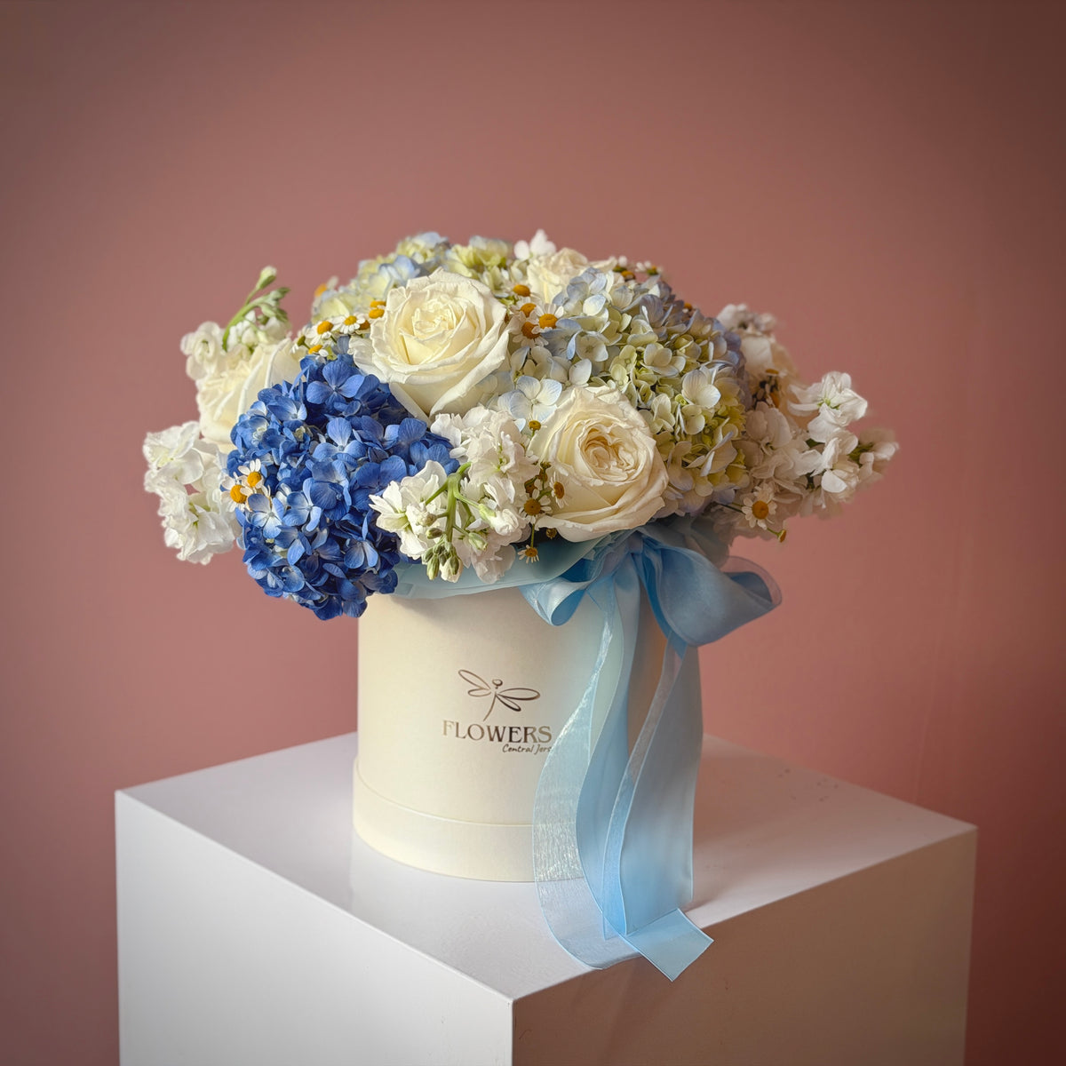 BOY Blue & White Flower Box