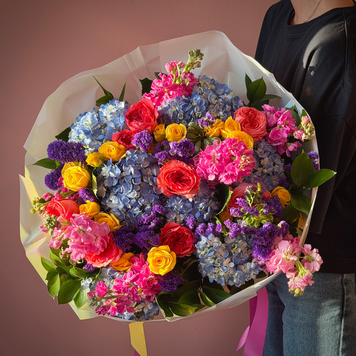 SABRINA Dopamine Blue, Purple, Yellow & Pink Signature Bouquet