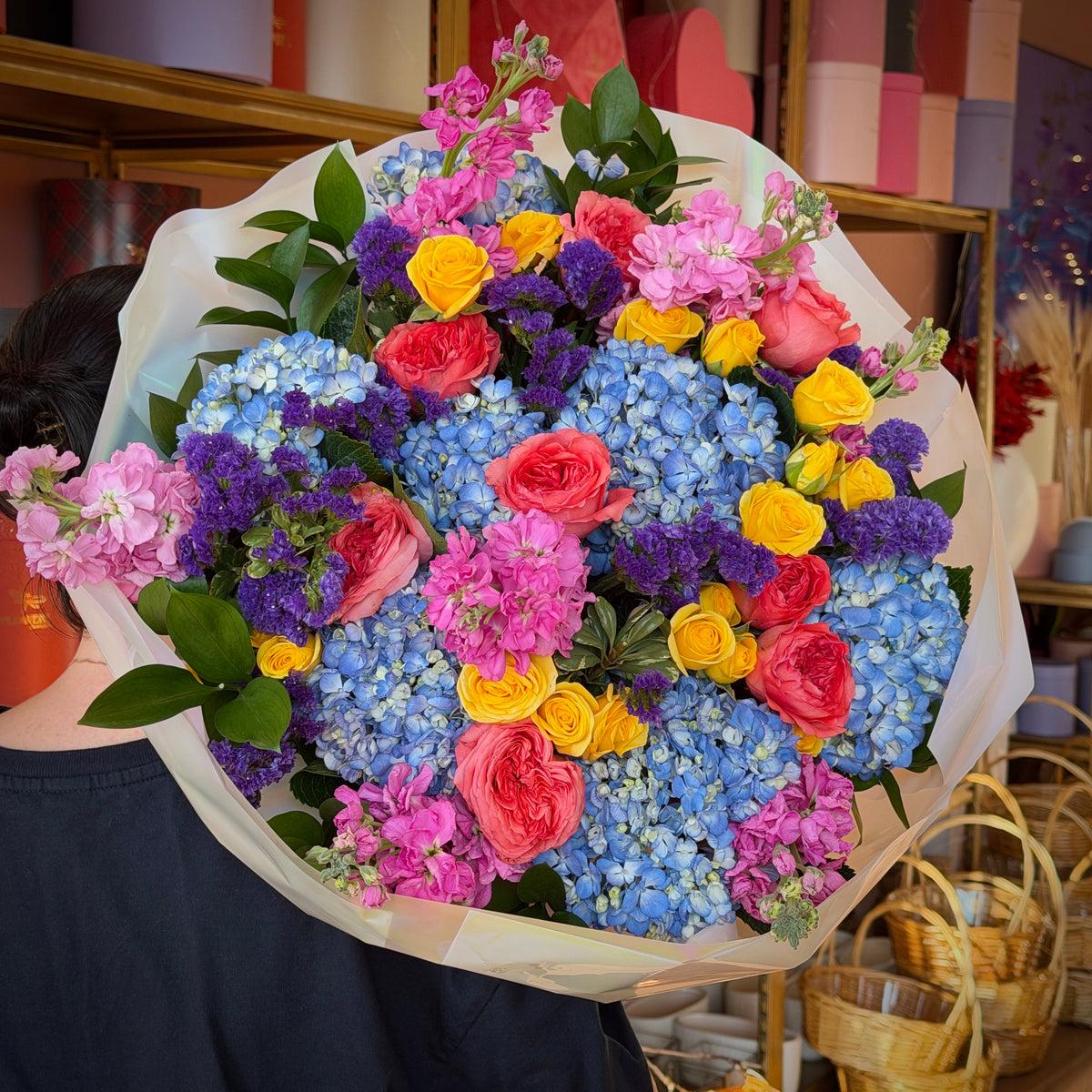 SABRINA Dopamine Blue, Purple, Yellow & Pink Signature Bouquet