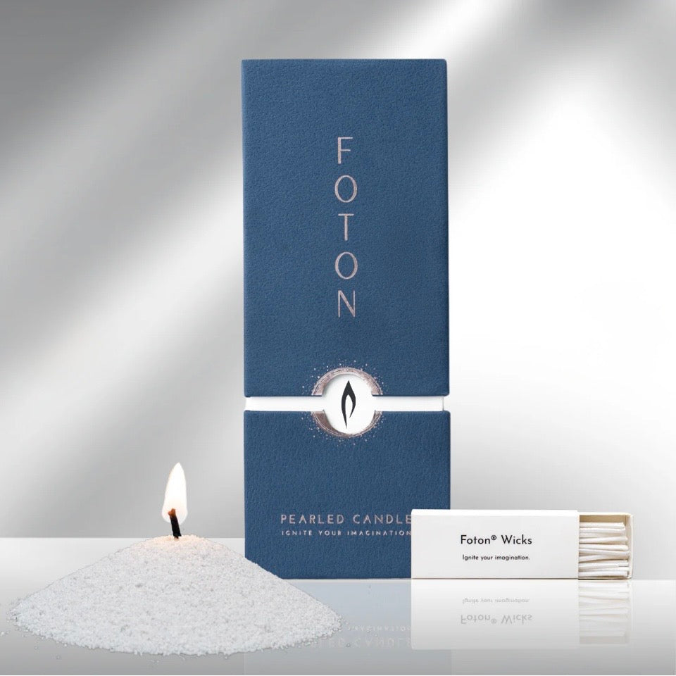 FOTON Pearled Candle - UNSCENTED WHITE 18oz.