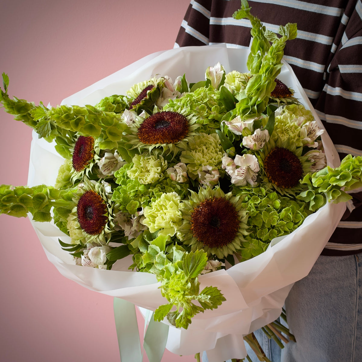 FIONA Helianthus & Bells of Ireland Signature Bouquet