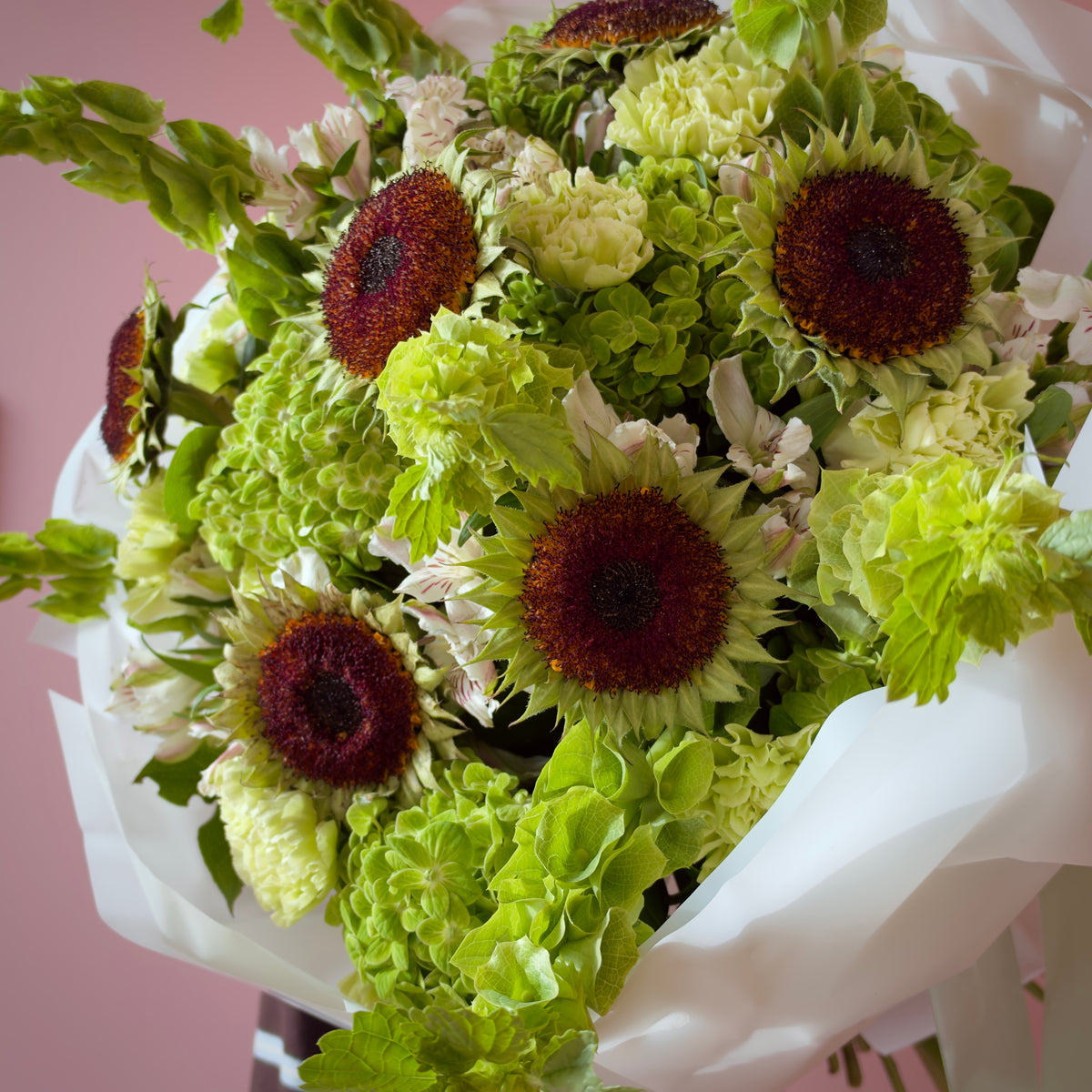 FIONA Helianthus & Bells of Ireland Signature Bouquet