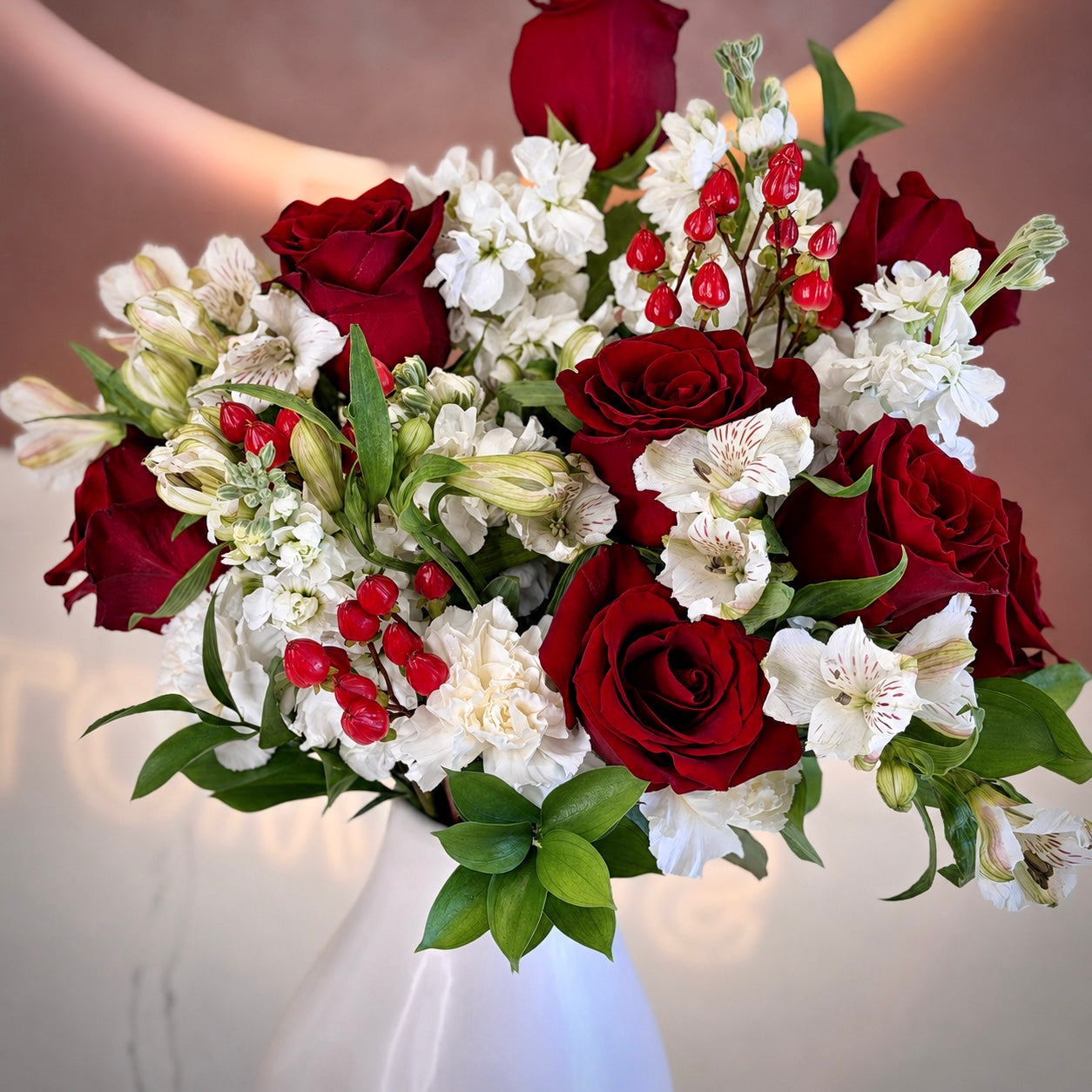 RUBY White & Red Signature Vase