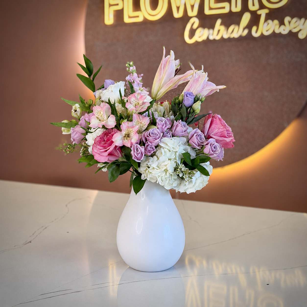 ESTELLE Pink, Lavender & White Signature Vase