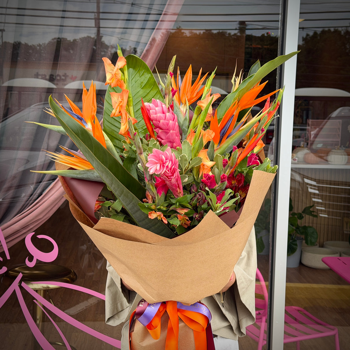 TROPICANA Bird of Paradise, Gladiolus & Ginger Flower Signature bouquet