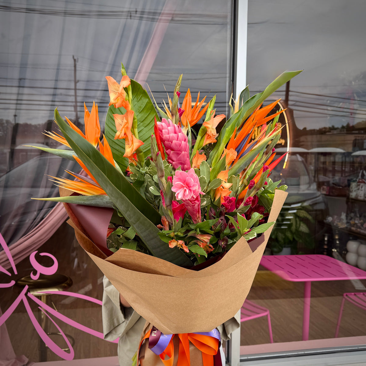 TROPICANA Bird of Paradise, Gladiolus & Ginger Flower Signature bouquet
