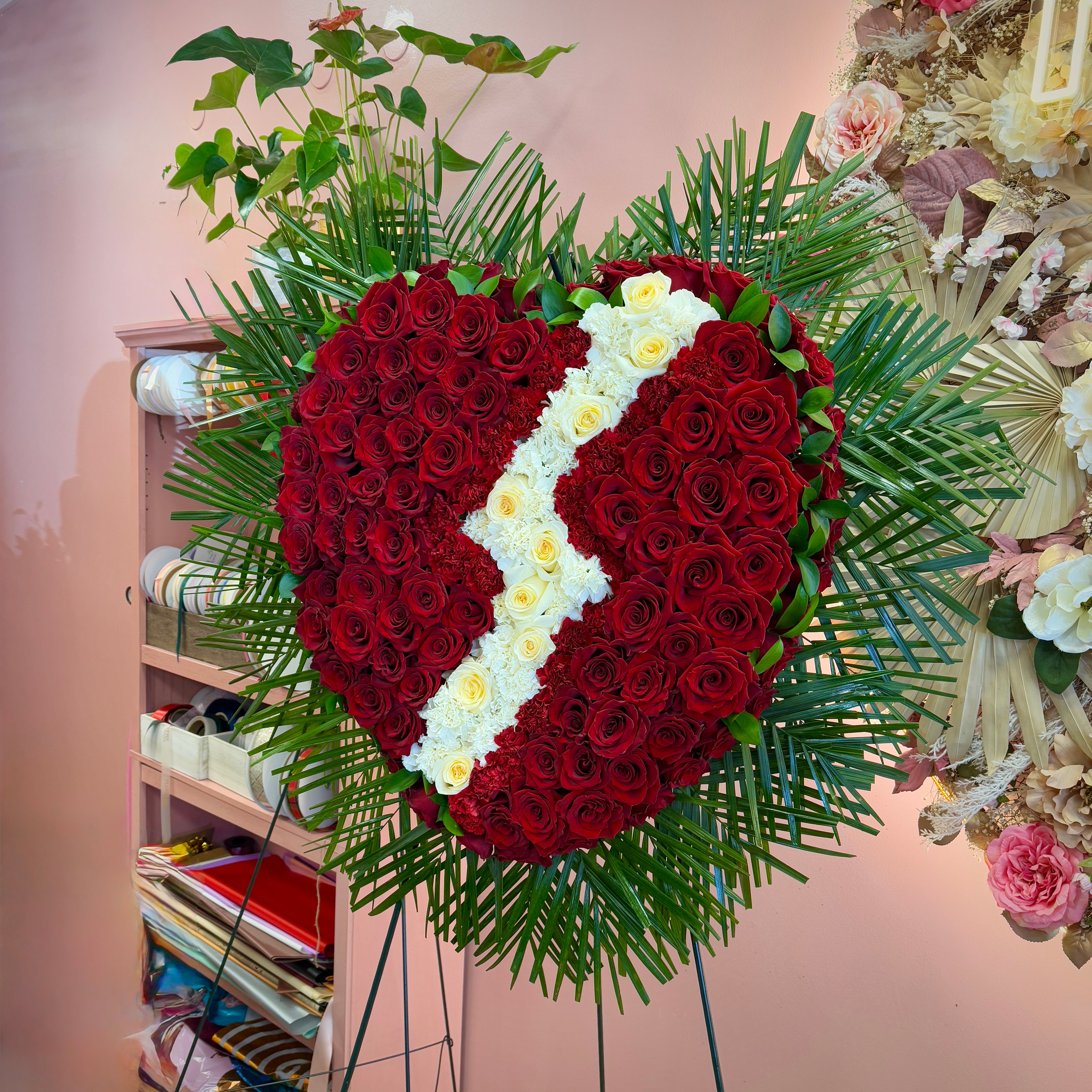 Solid Heart Sympathy Floral Arrangement