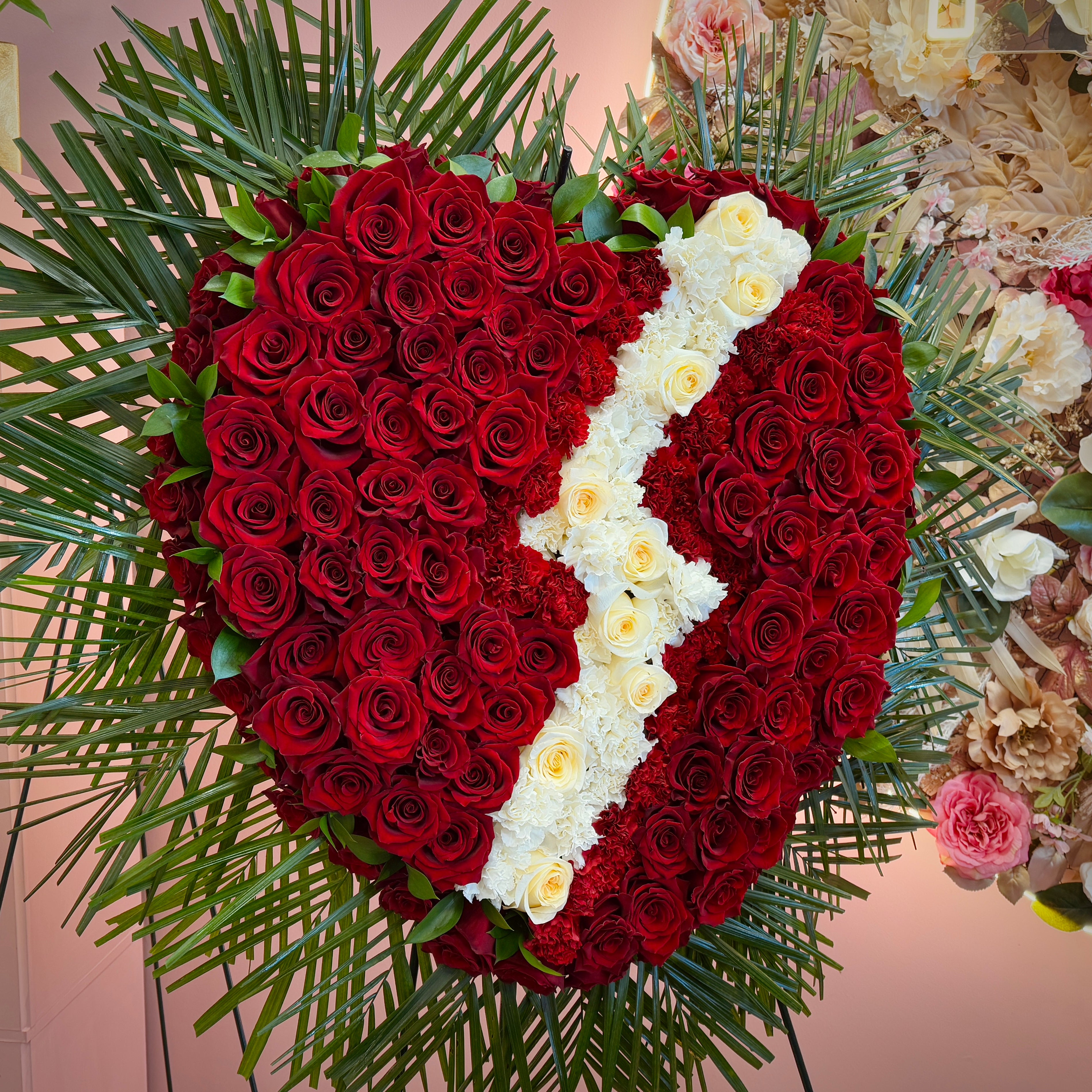 Solid Heart Sympathy Floral Arrangement