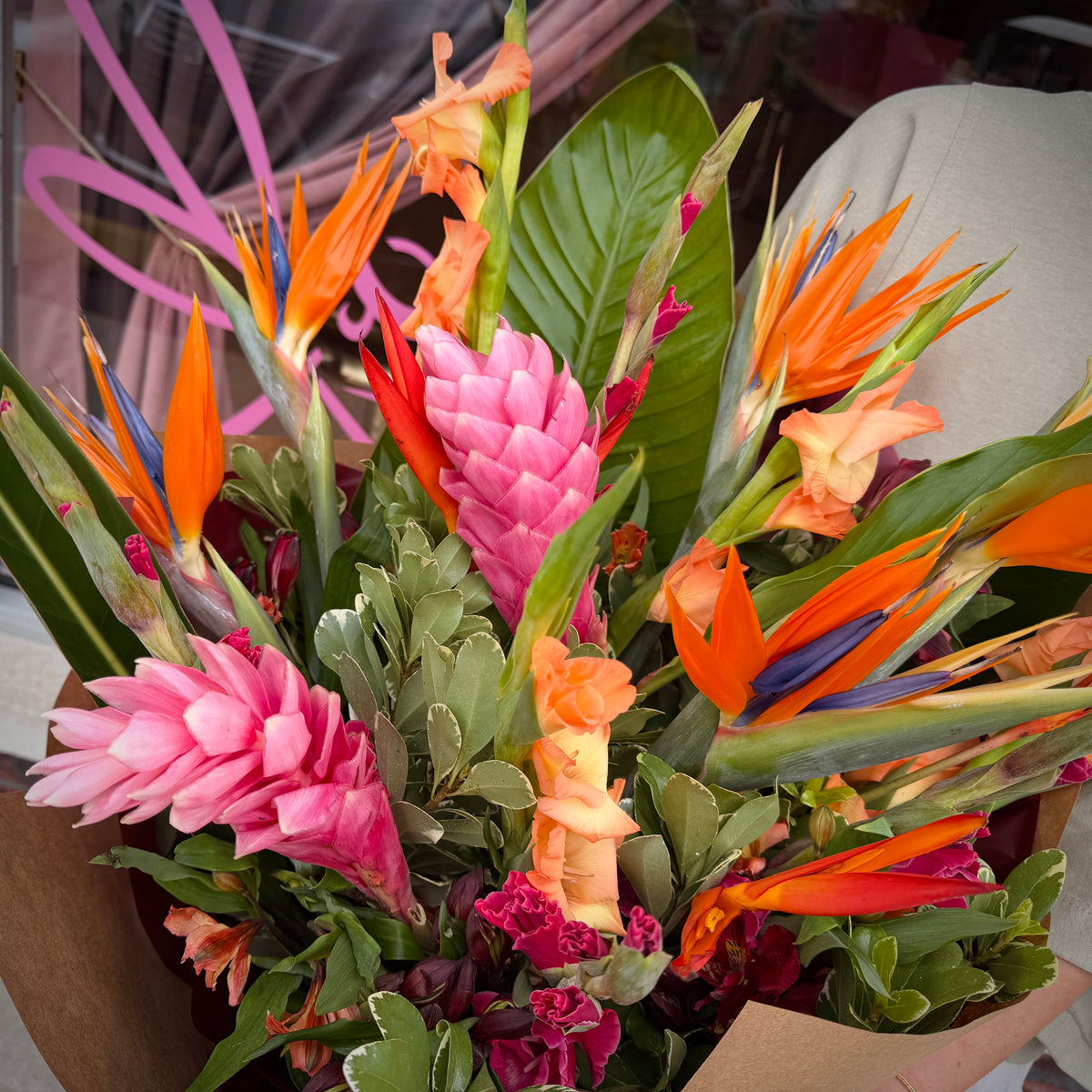 TROPICANA Bird of Paradise, Gladiolus & Ginger Flower Signature bouquet