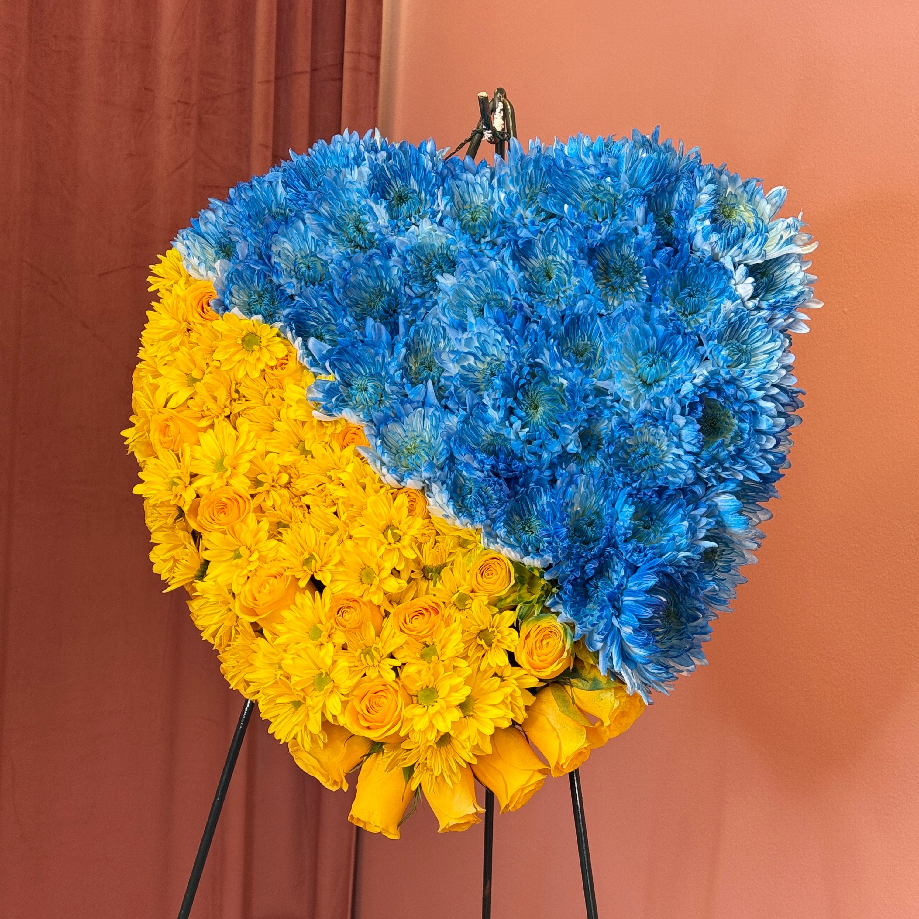 Solid Heart Sympathy Floral Arrangement