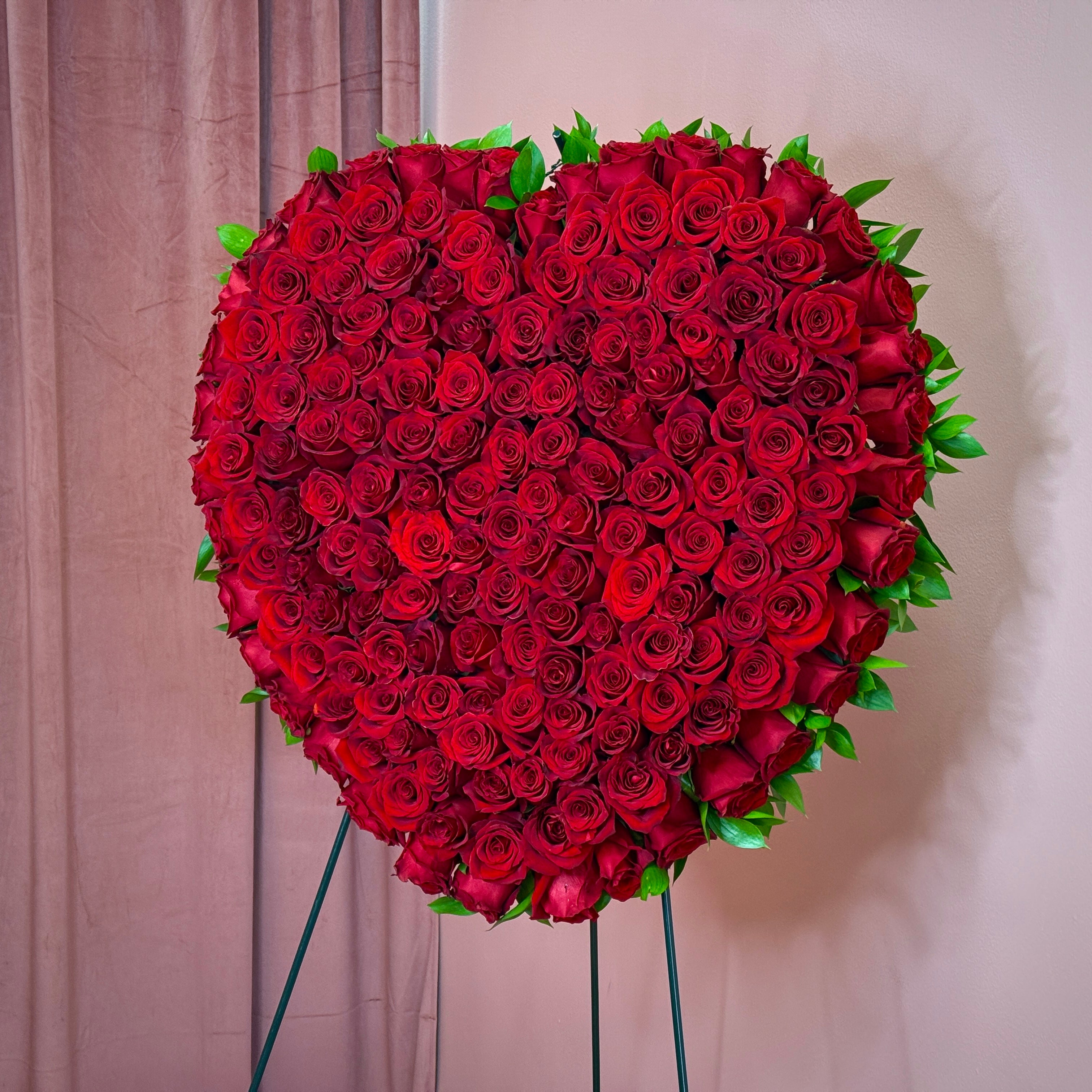 Solid Heart Sympathy Floral Arrangement