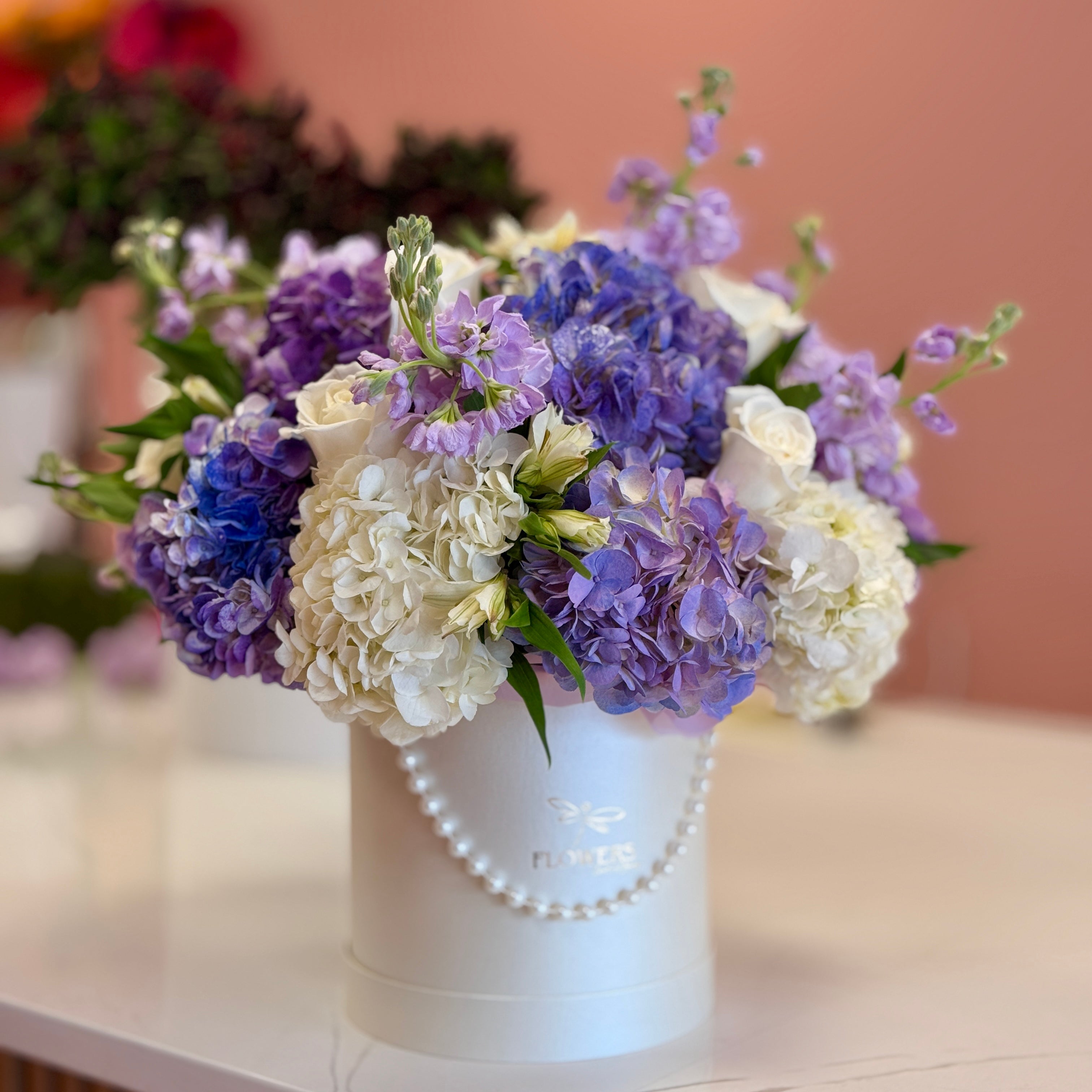 CINDY Lavender & White Flower Box