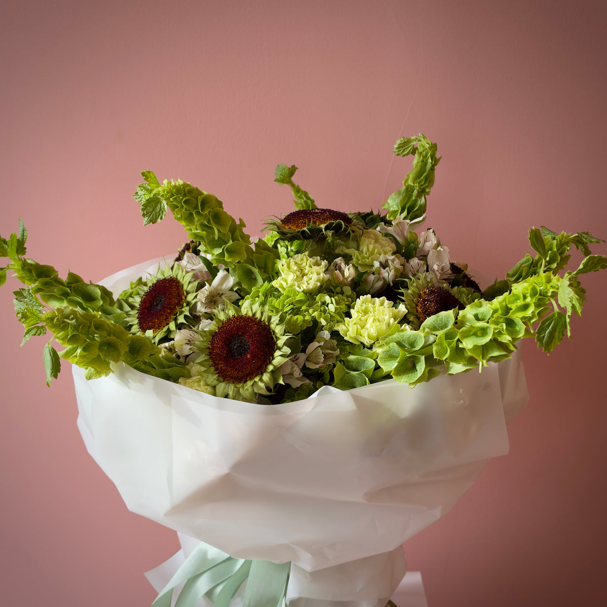 FIONA Helianthus & Bells of Ireland Signature Bouquet